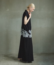 【美品】Dorry Dollドリードール 花柄ドレス ワンピースブラック Circurar sleeve flower dress as9561 Dorry doll ドリードール