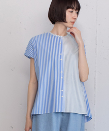 ブラウス シャツ 異素材ミックストップス レディース 異素材ミックス」に該当するシャツ/ブラウスファッション通販
