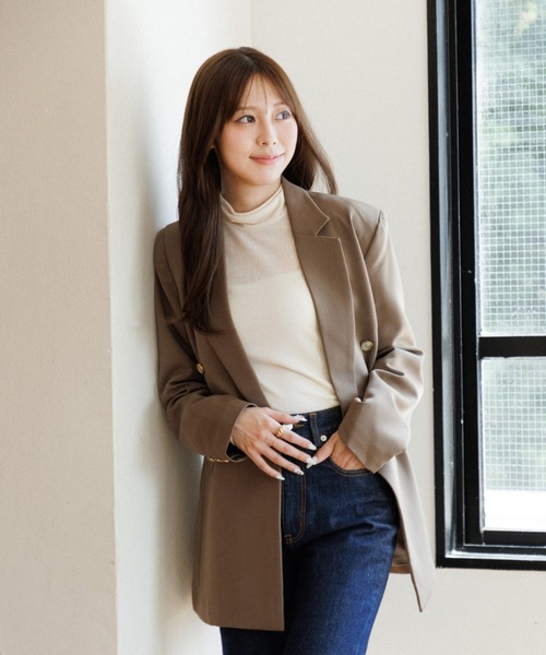 SENEE ダブルテーラードジャケット ベージュ double tailored jacket（ダブルテーラードジャケット