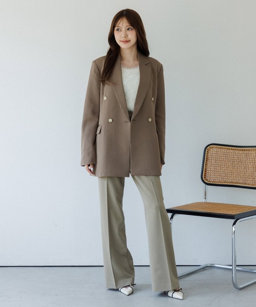 SENEE ダブルテーラードジャケット ベージュ double tailored jacket（ダブルテーラードジャケット