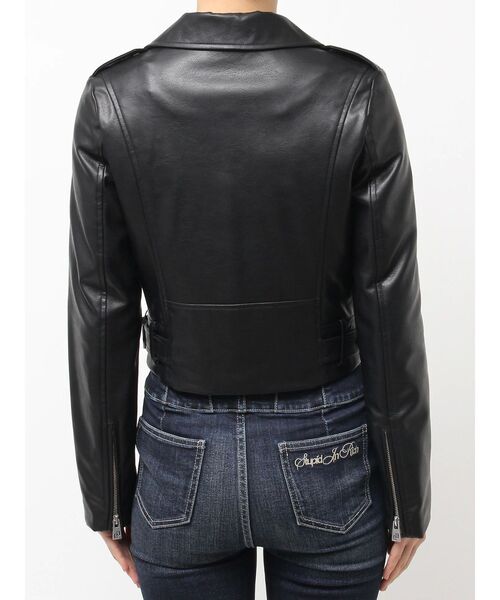 フェイクレザーライダースジャケット（ライダースジャケット