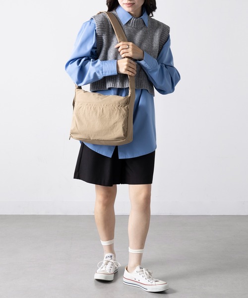 EARTH MADE（アースメイド）の「【EARTH MADE】7POCKET INSIDE PRINT SHOULDER（ショルダーバッグ・レディース・チャコールグレー/ベージュ/ネイビー/ブラウン/ブラック・FREE）」の22枚目の写真
