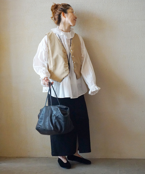 JOURNAL STANDARD LUXE(ジャーナルスタンダード ラックス)の「コットンローン フリルパフブラウス(シャツ/ブラウス・レディース・ホワイト/ブラック・FREE)」の12枚目の写真