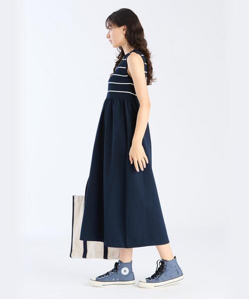 To b. by agnes b.（トゥービーバイアニエスベー）の「ノースリーブ ロング ニット ワンピース（ワンピース・レディース・ブルー系その他・FREE）」の4枚目の写真