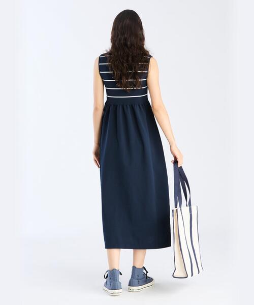 To b. by agnes b.（トゥービーバイアニエスベー）の「ノースリーブ ロング ニット ワンピース（ワンピース・レディース・ブルー系その他・FREE）」の6枚目の写真