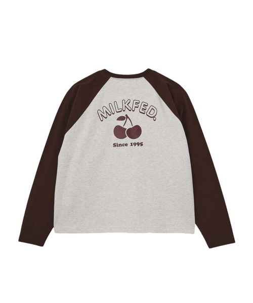 MILKFED.(ミルクフェド)の「ROUND LOGO GLITTER CHERRY B/B TEE(Tシャツ/カットソー・レディース・ホワイト/チャコール/オートミール・L/M)」の5枚目の写真