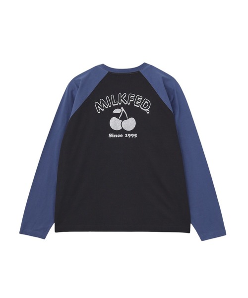 MILKFED.(ミルクフェド)の「ROUND LOGO GLITTER CHERRY B/B TEE(Tシャツ/カットソー・レディース・ホワイト/チャコール/オートミール・L/M)」の7枚目の写真