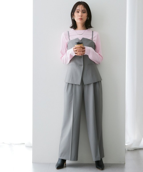 セール】【みさとさんコラボ】フロントボタンビスチェ＋センタープレス