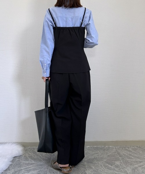 みさと　まとめ売り セール】【みさとさんコラボ】フロントボタンビスチェ＋センタープレス