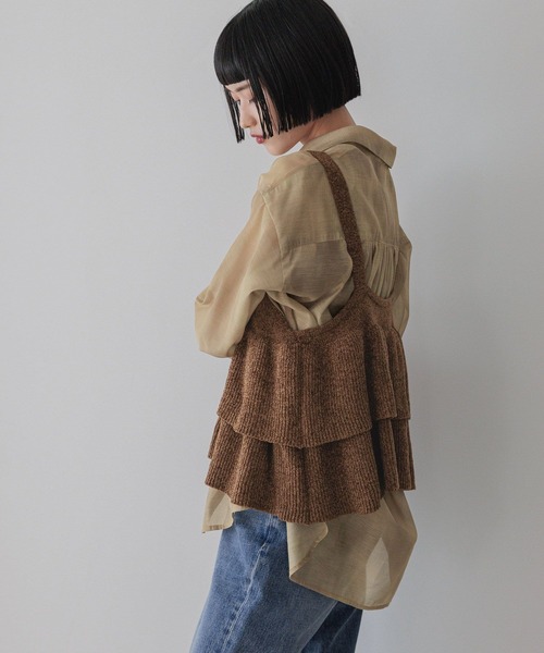 LOWRYS FARM（ローリーズファーム）の「モールペプラムベスト　581091（ベスト・レディース・ブラウン/ダークグレー/ベージュ・FREE）」の9枚目の写真