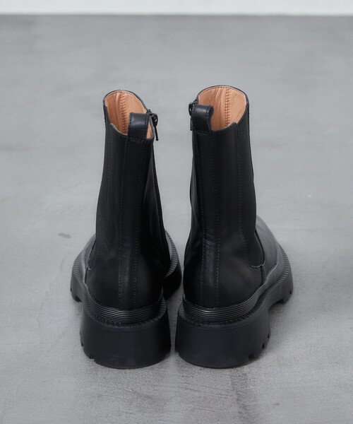 【新品】ATELIER BRUGGE アトリエブルージュ【23.5】　厚底 セール】ATELIER BRUGGE/アトリエブルージュ レザー サイドゴア タンク