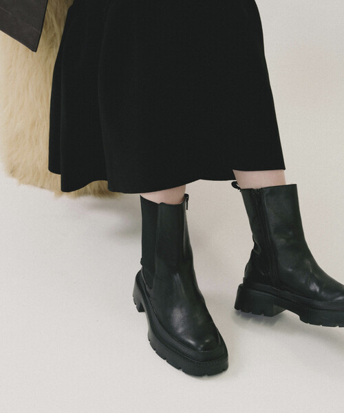 セール】ATELIER BRUGGE/アトリエブルージュ レザー サイドゴア タンク