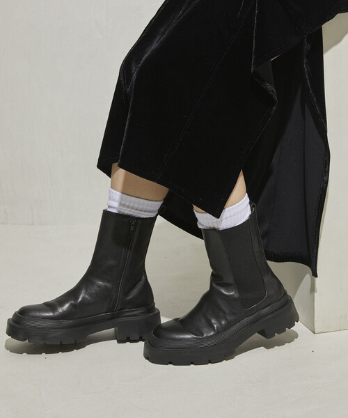 ATELIER BRUGGE/アトリエブルージュ レザー サイドゴア タンクブーツ