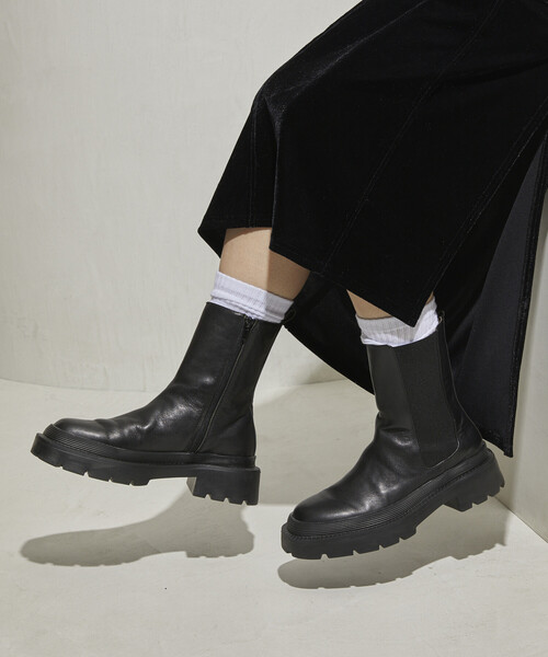 セール】ATELIER BRUGGE/アトリエブルージュ レザー サイドゴア タンク