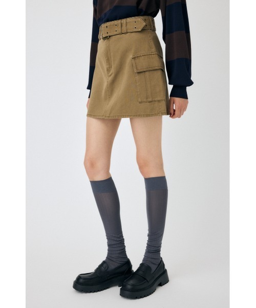 MOUSSY（マウジー）の「【25年AW新作】BELT ミニスカート（スカート・レディース・ベージュ/ダークグレー・1/2）」の7枚目の写真