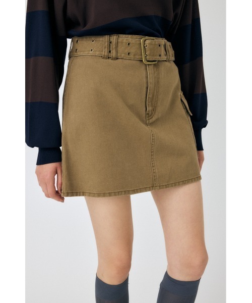 MOUSSY（マウジー）の「【25年AW新作】BELT ミニスカート（スカート・レディース・ベージュ/ダークグレー・1/2）」の10枚目の写真