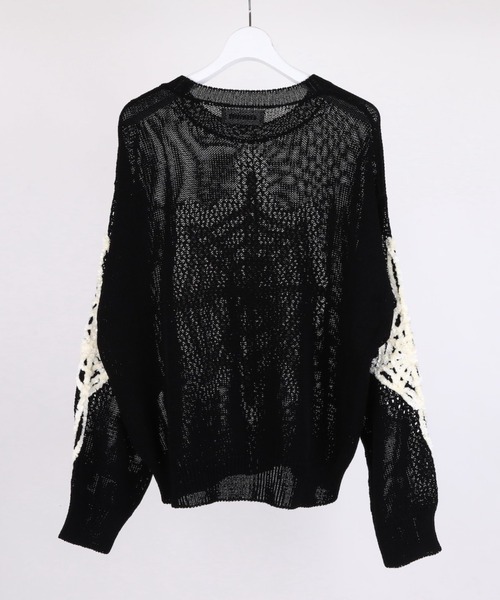 spider damaged mesh knit スパイダーニット y2k 韓国 スパイダーメッシュニット KSG20557