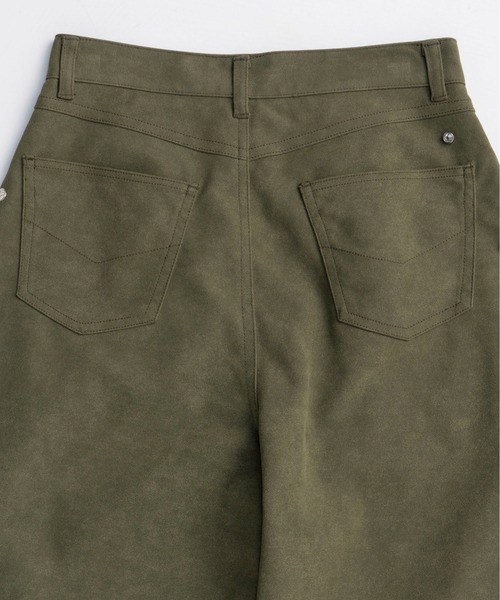 MAISON SPECIAL ワイドパンツ カーキ MAISON SPECIAL（メゾンスペシャル）の「Vegan Leather Bijou Pants