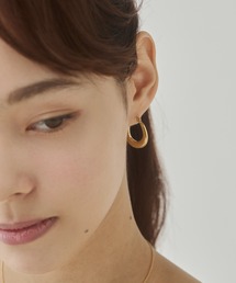 【 金属アレルギー対応 】オーバルフープピアス サージカルステンレス（両耳用）