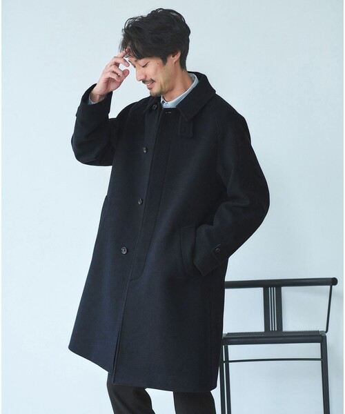 美品 GREEN LABEL SENTDALE WOOL ネイビー ステンカラー UNITED ARROWS green label relaxing｜SENTDALE WOOL ステンカラー