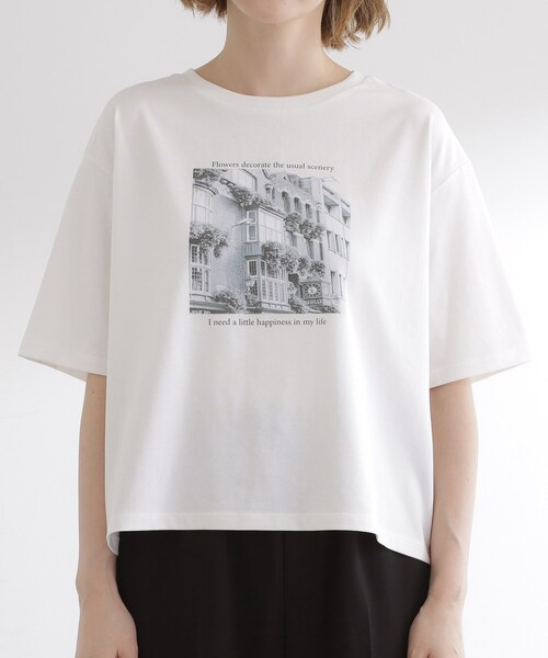 grove(グローブ)の「夏に映える 大人のクロップドTシャツ(Tシャツ/カットソー・レディース・ライトベージュ/オフホワイト/グレー・01/02/03/04/05)」の16枚目の写真