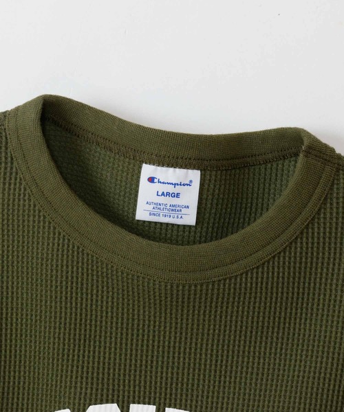Champion(チャンピオン)の「Champion Sleeve T-Shirt(Tシャツ/カットソー・メンズ・オリーブ/ホワイト×ブルー/ブラック×ホワイト/ネイビー/ブラック×グレー・XL/L/M)」の19枚目の写真