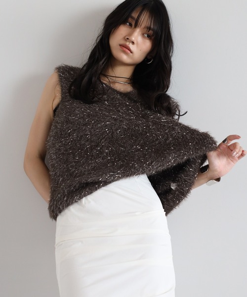 sion様キーラkiiraアルパカボーダーニットベストオーバーサイズ超ビッグ sion様キーラkiiraアルパカボーダーニットベストオーバーサイズ超