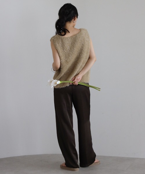 baybeeシャギーベスト shaggy knit vest (ivory) - BayBee
