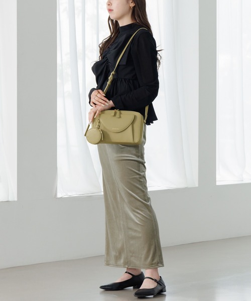 Jewelna Rose(ジュエルナローズ)の「【ポーチ付き】 ヴィクシー ショルダーバッグ 16231(ショルダーバッグ・レディース・グリーン/オレンジ/グレイッシュベージュ・FREE)」の6枚目の写真