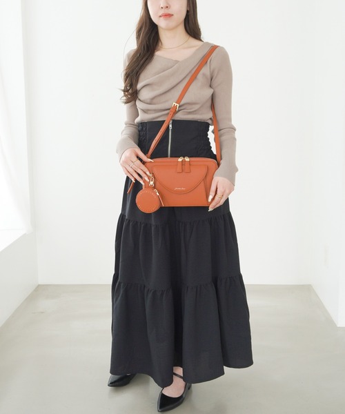 Jewelna Rose(ジュエルナローズ)の「【ポーチ付き】 ヴィクシー ショルダーバッグ 16231(ショルダーバッグ・レディース・グリーン/オレンジ/グレイッシュベージュ・FREE)」の12枚目の写真