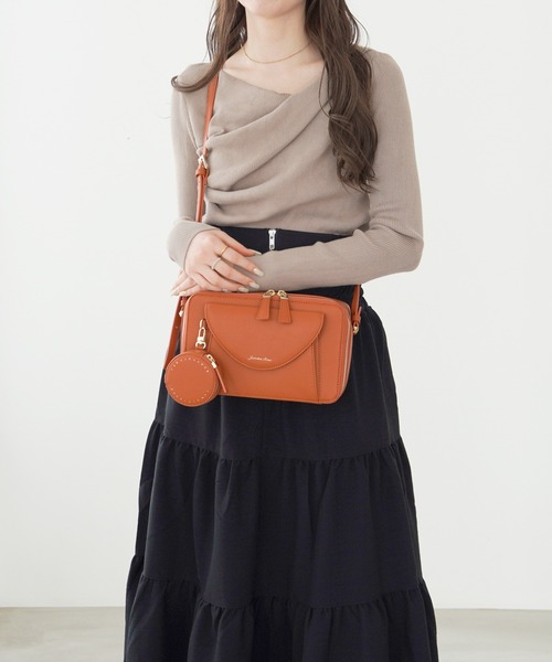 Jewelna Rose(ジュエルナローズ)の「【ポーチ付き】 ヴィクシー ショルダーバッグ 16231(ショルダーバッグ・レディース・グリーン/オレンジ/グレイッシュベージュ・FREE)」の13枚目の写真