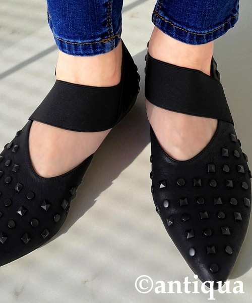antiqua(アンティカ)の「スタッズパンプス(パンプス・レディース・ブラック・S/M/L/LL)」の1枚目の写真