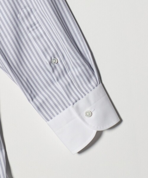 UNITED ARROWS(ユナイテッドアローズ)の「イージーケア AG キャンディーストライプ セミワイドカラー クレリックシャツ 抗菌防臭(ビジネスシャツ・メンズ・グレー系・41cm/38cm/40cm/39cm)」の5枚目の写真