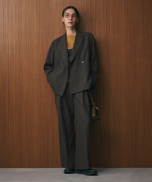 BEAUTY&YOUTH UNITED ARROWS（ビューティーアンドユースユナイテッドアローズ）の「【WEB限定 Wardrobe DAILY MINIMAL】ウールライク メランジダブルジャケット ウォッシャブル（テーラードジャケット・レディース・ブラック/ベージュ/ダークグレー・L/M/S）」の8枚目の写真