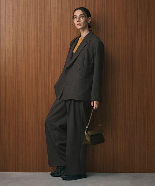 BEAUTY&YOUTH UNITED ARROWS（ビューティーアンドユースユナイテッドアローズ）の「【WEB限定 Wardrobe DAILY MINIMAL】ウールライク メランジダブルジャケット ウォッシャブル（テーラードジャケット・レディース・ブラック/ベージュ/ダークグレー・L/M/S）」の9枚目の写真