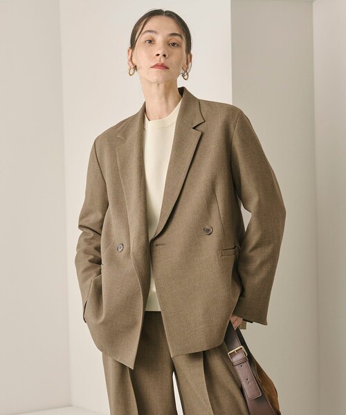 BEAUTY&YOUTH UNITED ARROWS（ビューティーアンドユースユナイテッドアローズ）の「【WEB限定 Wardrobe DAILY MINIMAL】ウールライク メランジダブルジャケット ウォッシャブル（テーラードジャケット・レディース・ブラック/ベージュ/ダークグレー・L/M/S）」の11枚目の写真