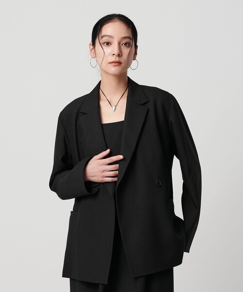 BEAUTY&YOUTH UNITED ARROWS（ビューティーアンドユースユナイテッドアローズ）の「【WEB限定 Wardrobe DAILY MINIMAL】ウールライク メランジダブルジャケット ウォッシャブル（テーラードジャケット・レディース・ブラック/ベージュ/ダークグレー・L/M/S）」の18枚目の写真