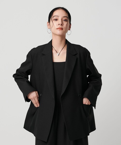 BEAUTY&YOUTH UNITED ARROWS（ビューティーアンドユースユナイテッドアローズ）の「【WEB限定 Wardrobe DAILY MINIMAL】ウールライク メランジダブルジャケット ウォッシャブル（テーラードジャケット・レディース・ブラック/ベージュ/ダークグレー・L/M/S）」の19枚目の写真