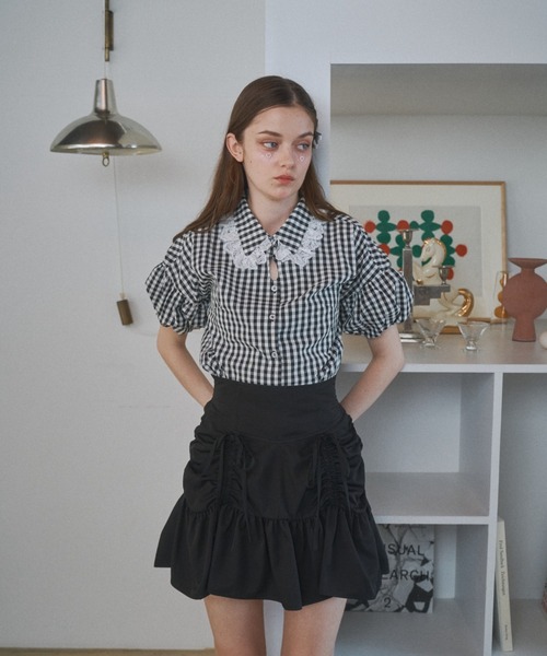 【Yumi 】Lovilyn 涙あきなで肩ブラウス Lovilyn ブラウス シャツ 涙あきなで肩ブラウス レディース