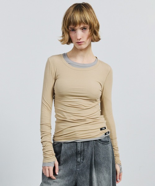 SORIN(ソリン )の「Lyocell Basic Fit Top/リヨセル ベーシックフィットトップ(Tシャツ/カットソー・レディース・ブラック/グレー/ホワイト/ベージュ・38)」の4枚目の写真