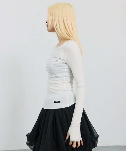 SORIN(ソリン )の「Lyocell Basic Fit Top/リヨセル ベーシックフィットトップ(Tシャツ/カットソー・レディース・ブラック/グレー/ホワイト/ベージュ・38)」の2枚目の写真