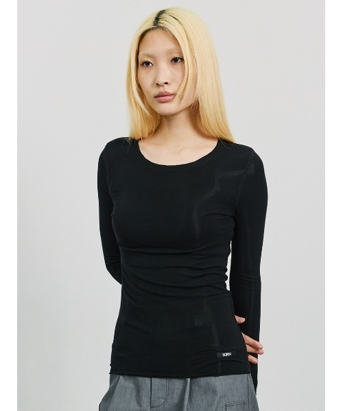 SORIN(ソリン )の「Lyocell Basic Fit Top/リヨセル ベーシックフィットトップ(Tシャツ/カットソー・レディース・ブラック/グレー/ホワイト/ベージュ・38)」の9枚目の写真