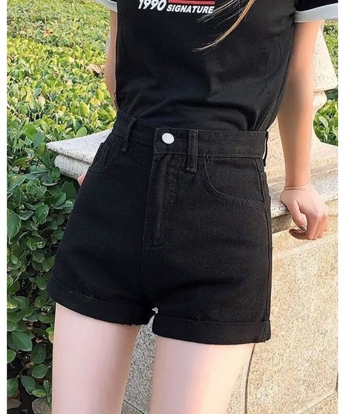 CHEER(チアー)の「裾折り返しショートパンツ(その他パンツ・レディース・ブラック・S/M/L/LL)」の2枚目の写真