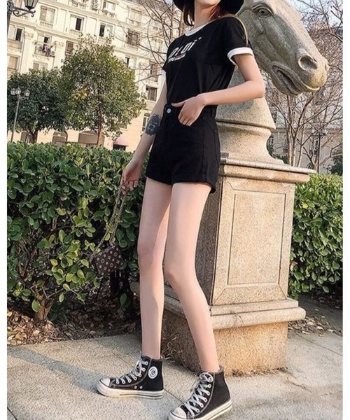 CHEER(チアー)の「裾折り返しショートパンツ(その他パンツ・レディース・ブラック・S/M/L/LL)」の6枚目の写真