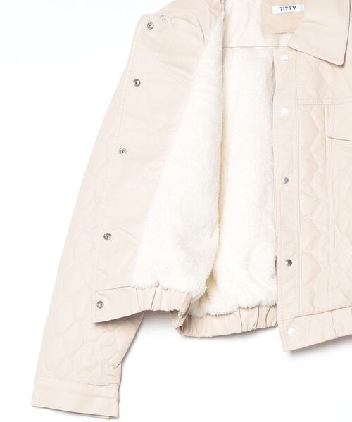 伊太利屋　ファー　キルティングジャケット　ブルゾン ファー襟キルティングジャケット（ブルゾン）｜TITTY&CO.（ティ