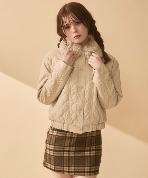 ファー襟キルティングジャケット（ブルゾン）｜TITTY&CO.（ティ
