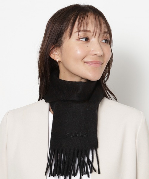 FURLA（フルラ）の「カシミヤ100% 洗える ”プチマフラー”（マフラー・レディース・オフホワイト/グレー/ライトパープル/ブルー系その他/モカ/ブラック・FREE）」の8枚目の写真