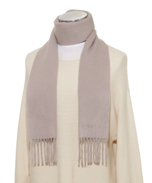 新品未使用FURLA カシミヤ100％ マフラー FURLA カシミヤ100%無地マフラー/幅30cm / MOONBAT