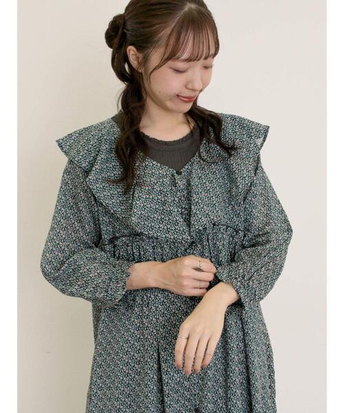 セール】【S/Mサイズ】柄アソート襟フリル2WAYワンピース（ワンピース