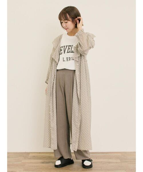 Samansa Mos2（サマンサ モスモス）の「【S/Mサイズ】柄アソート襟フリル2WAYワンピース（ワンピース・レディース・ベージュ/ネイビー/キナリ/グリーン・M/S）」の13枚目の写真